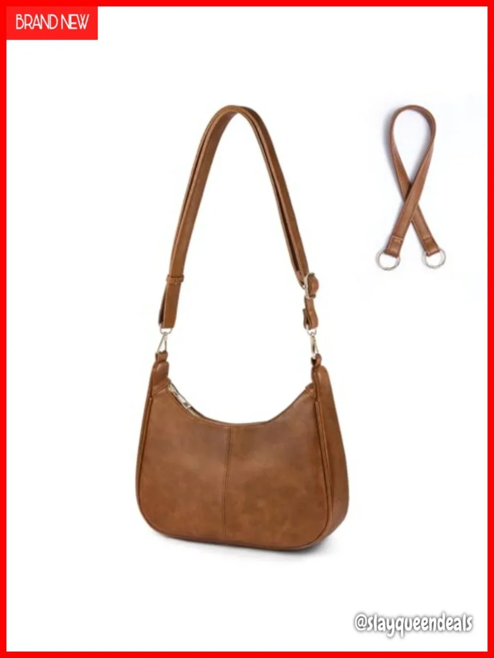 Vegan Leather Hobo Bag Crossbody with 2 Straps Faux Leather Handbag